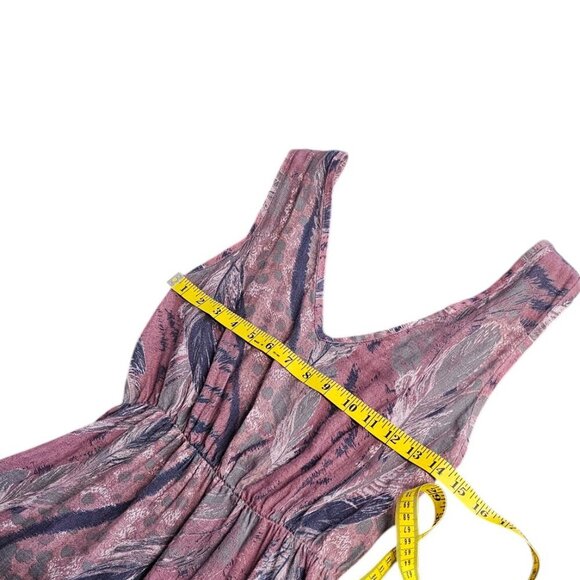 Vanessa Alexandra Italy 100% Linen V-Neck Printed Maxi Dress, Boho, Size Medium - Picture 3 of 7